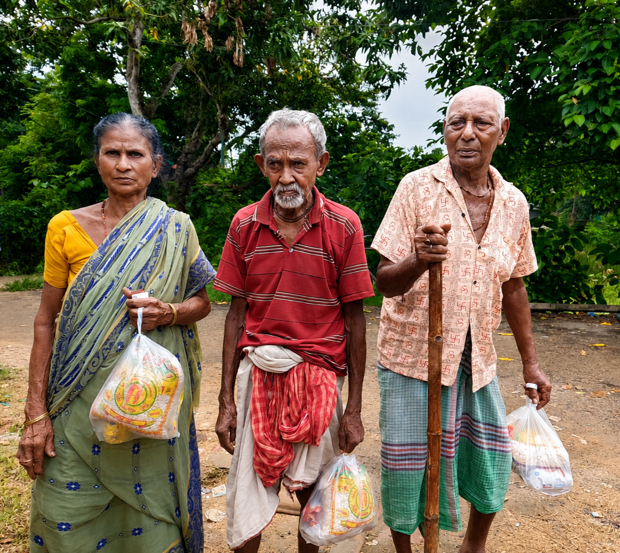 Senior citizens receiving care