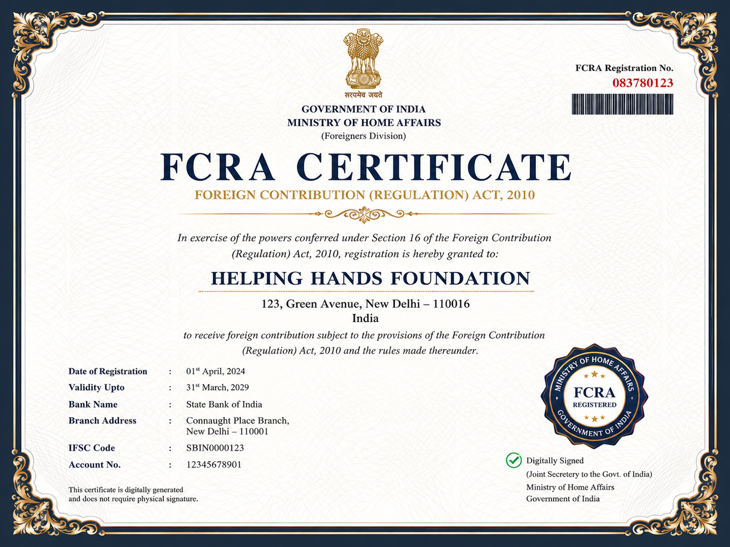FCRA Certificate