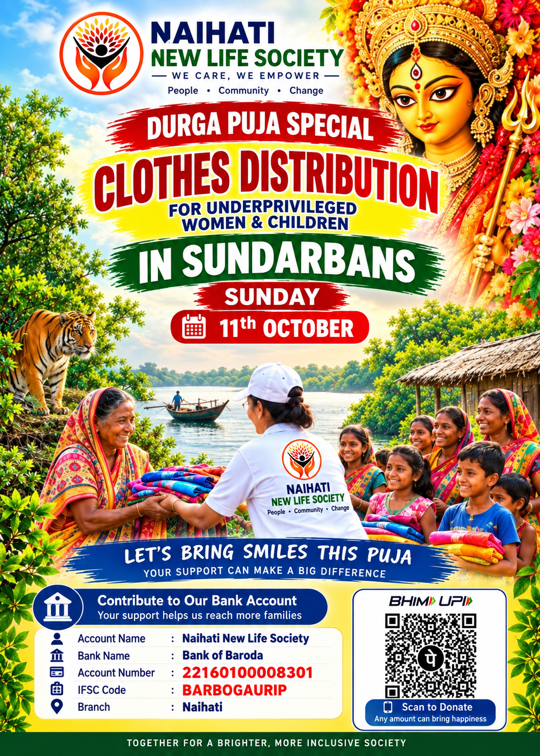 Durga Puja Clothes Distribution Drive – Sundarbans